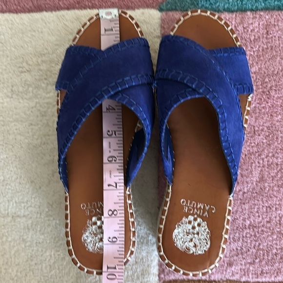 Vince Camuto Belisnda Leather Crossband Slide Platform Sandles Size 8W - Picture 10 of 17